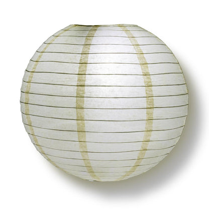4 Inch Ivory Parallel Ribbing Round Paper Lantern (10 PACK) - PaperLanternStore.com - Paper Lanterns, Decor, Party Lights & More