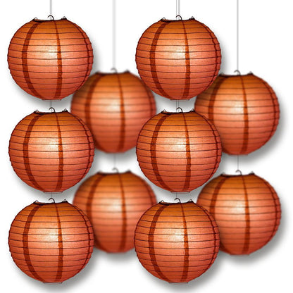 MoonBright Marsala Burgundy Wine Red Paper Lantern 10pc Party Pack with Remote Controlled LED Lights Included - PaperLanternStore.com - Paper Lanterns, Decor, Party Lights & More