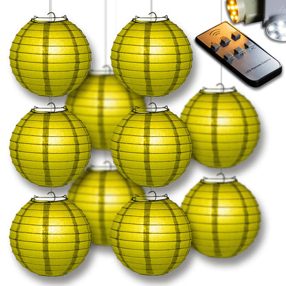 MoonBright Pear Paper Lantern 10pc Party Pack with Remote Controlled LED Lights Included