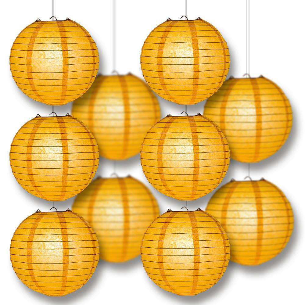MoonBright Papaya Paper Lantern 10pc Party Pack with Remote Controlled LED Lights Included - PaperLanternStore.com - Paper Lanterns, Decor, Party Lights & More