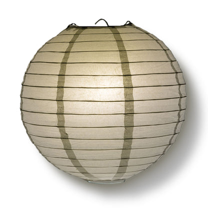 30" Silver Jumbo Round Paper Lantern, Even Ribbing, Chinese Hanging Wedding & Party Decoration - PaperLanternStore.com - Paper Lanterns, Decor, Party Lights & More