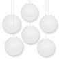 BULK PACK (6) 10" White Round Paper Lanterns, Even Ribbing, Hanging Decoration