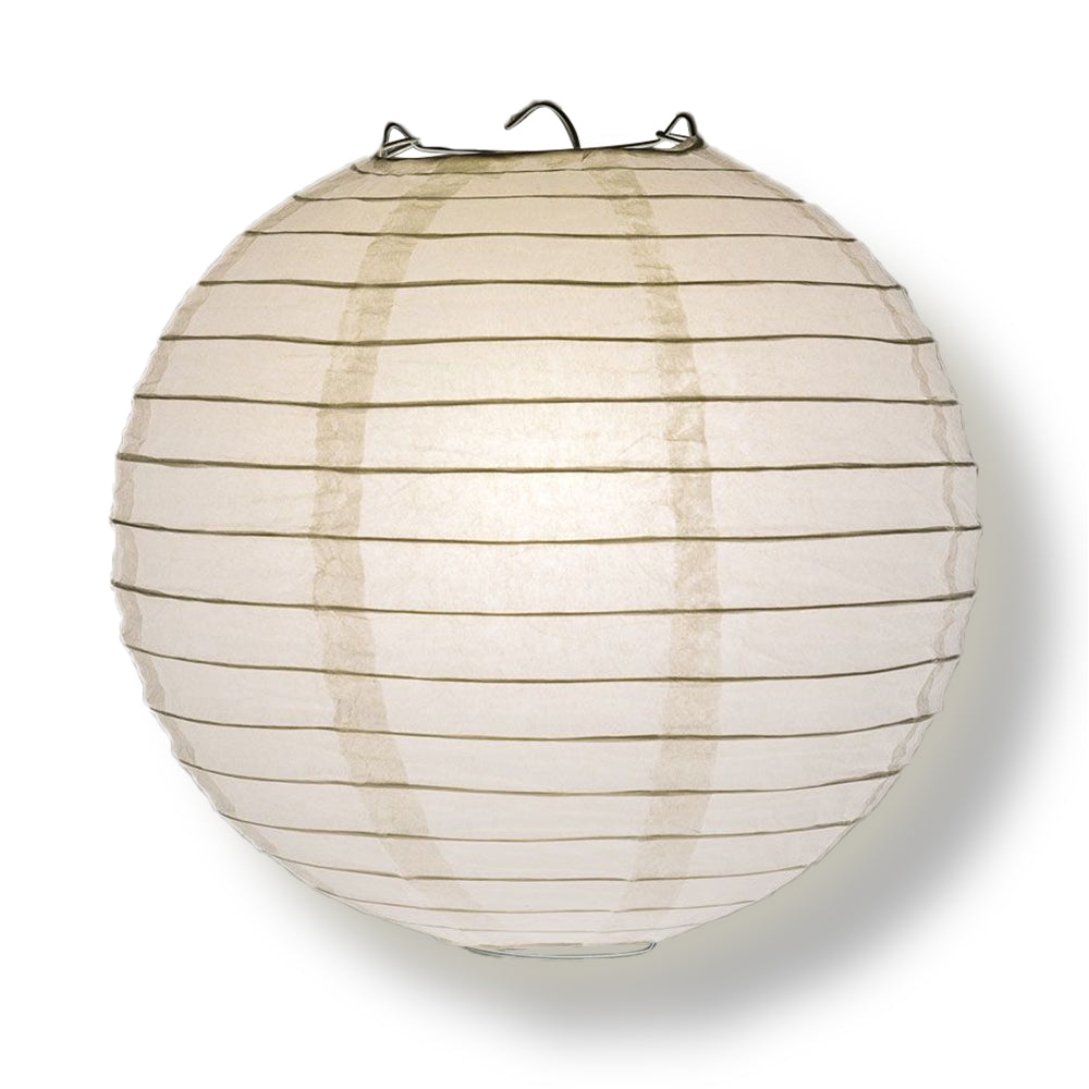 BULK PACK (10) 12" White Round Paper Lanterns, Even Ribbing, Hanging Decoration - PaperLanternStore.com - Paper Lanterns, Decor, Party Lights & More