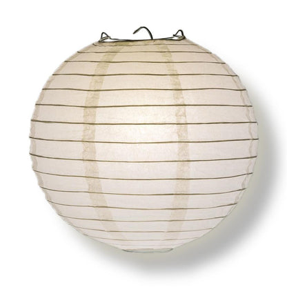 8/12/16" White Round Paper Lanterns, Even Ribbing (3-Pack Cluster), Light up Lantern Decorations, Chinese Paper Lamps for Weddings & Parties - PaperLanternStore.com - Paper Lanterns, Decor, Party Lights & More