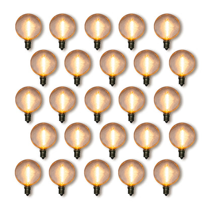 25-Pack LED Filament G40 Globe Shatterproof Light Bulb, Dimmable, 1W,  E12 Candelabra Base