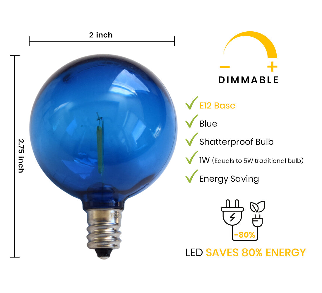 Crepe Premium Paper Lantern Pendant Light Cord Kit with G50 Blue LED Bulb