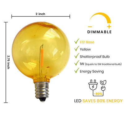 Fine Line Premium Paper Lantern Pendant Light Cord Kit with G50 Yellow LED Bulb