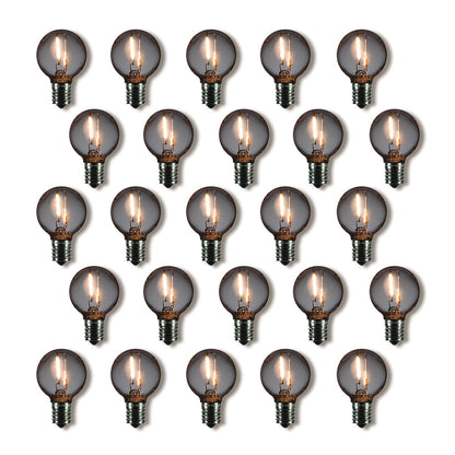 25-Pack LED Filament G40 Globe Shatterproof Light Bulb, Dimmable, 1W,  E17 Intermediate Base