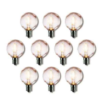 10-Pack LED Filament G50 Globe Shatterproof Light Bulb, Dimmable, 1W,  E17 Intermediate Base