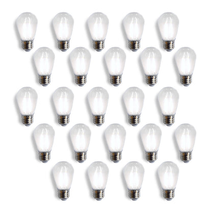 24-Pack Cool White LED Filament S14 Shatterproof Light Bulb, Dimmable, 2W,  E26 Medium Base