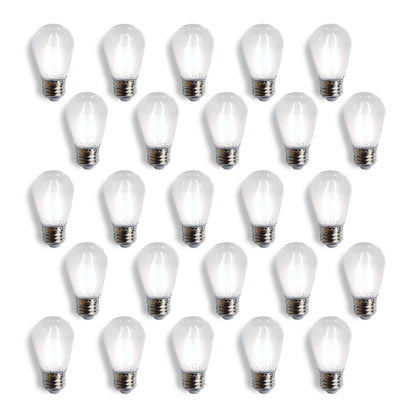 25-Pack Cool White LED Filament S14 Shatterproof Light Bulb, Dimmable, 2W,  E26 Medium Base