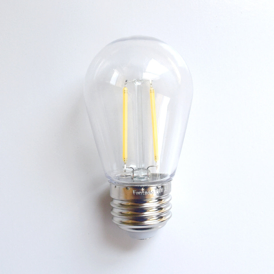 25-Pack Cool White LED Filament S14 Shatterproof Light Bulb, Dimmable, 2W,  E26 Medium Base