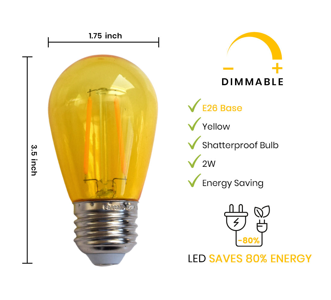 Fine Line Premium Paper Lantern Pendant Cord Kit with S14 Yellow LED Bulb