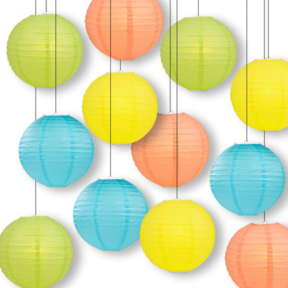 Bright Glow Easter Paper Lantern Combo Variety Set (12 PACK)