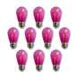 10-PACK Fuchsia / Hot Pink LED Filament S14 Shatterproof Energy Saving Color Light Bulb, Dimmable, 2W,  E26 Medium Base
