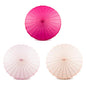 Pretty-in-Pink Variety Set of 3 Paper Parasols for Weddings, Baby Showers and Décor