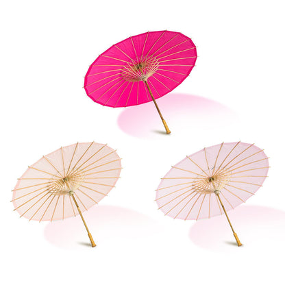 Pretty-in-Pink Variety Set of 3 Paper Parasols for Weddings, Baby Showers and Décor