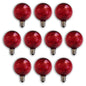 10-PACK Red LED Filament G50 Globe Shatterproof Energy Saving Color Light Bulb, Dimmable, 1W,  E12 Candelabra Base