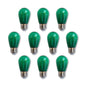 10-PACK Green LED Filament S14 Shatterproof Energy Saving Color Light Bulb, Dimmable, 2W,  E26 Medium Base