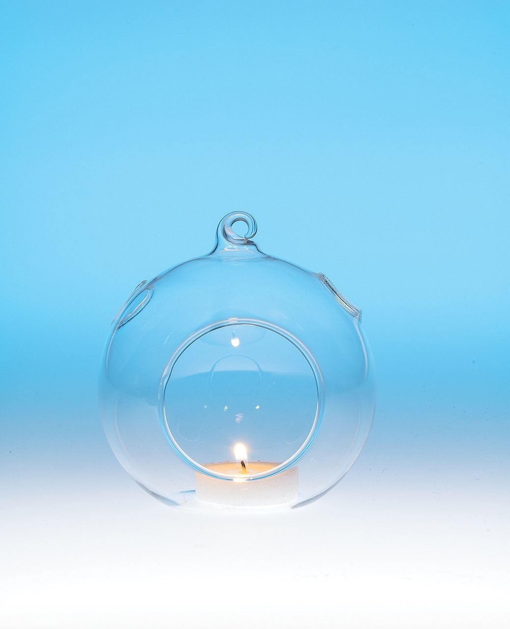 Clear Hanging Glass Medium Ball Tealight Candle Holder - PaperLanternStore.com - Paper Lanterns, Decor, Party Lights & More