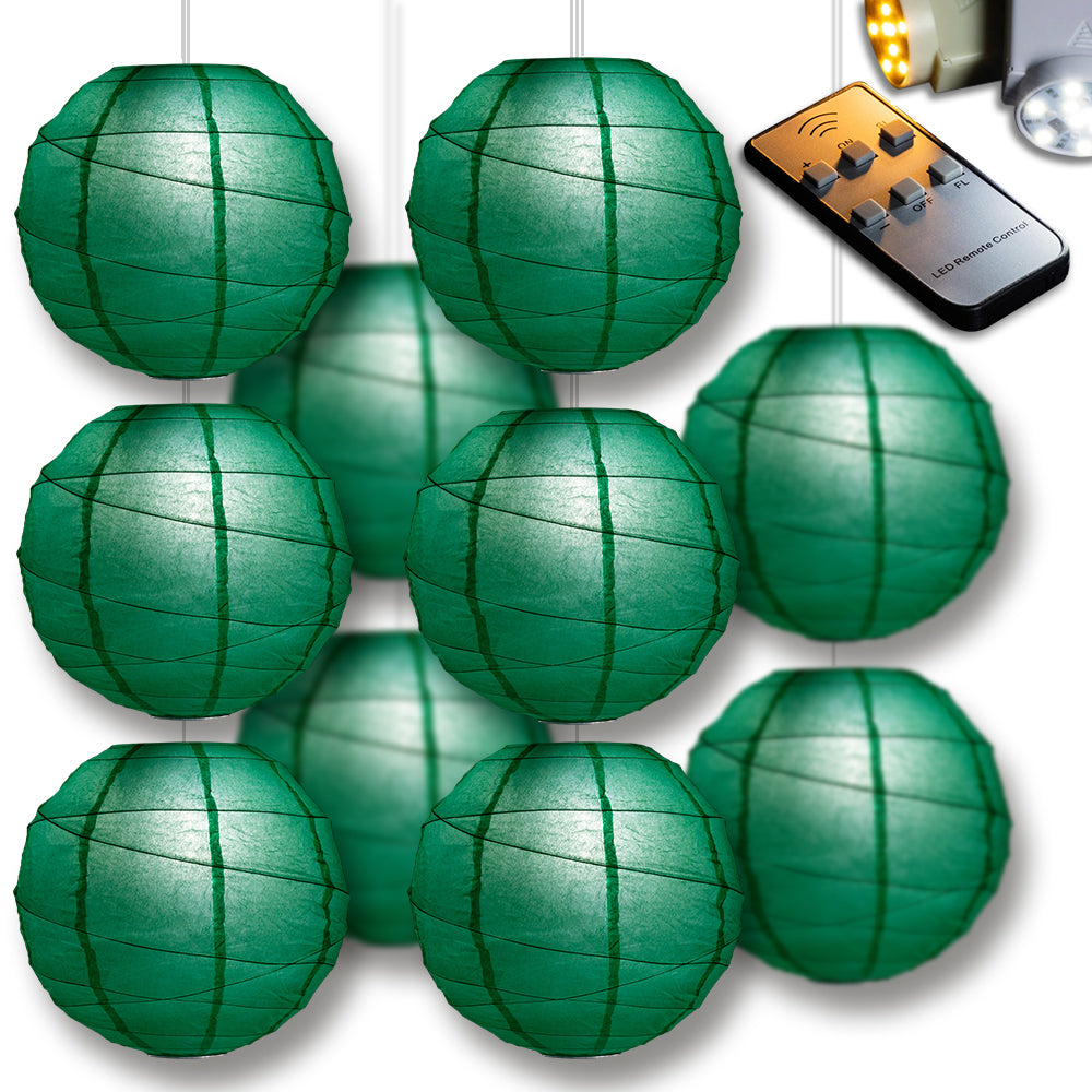 Arcadia Teal Crisscross Paper Lantern 10pc Party Pack with Remote Controlled LED Lights Included
