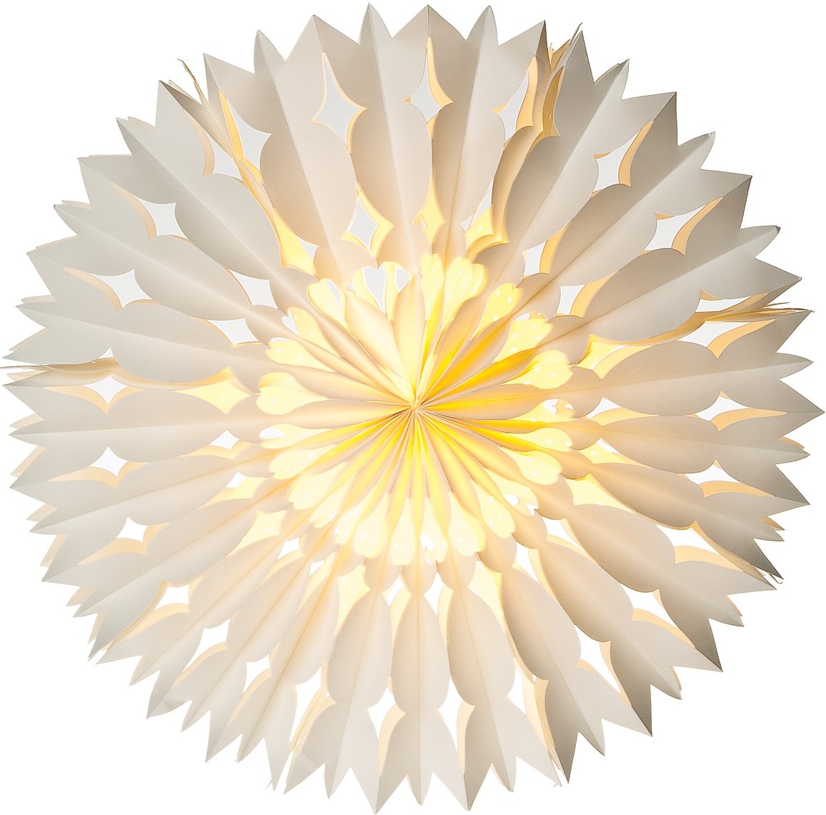 White Sole Pizzelle Designer Paper Star Lantern - PaperLanternStore.com - Paper Lanterns, Decor, Party Lights & More