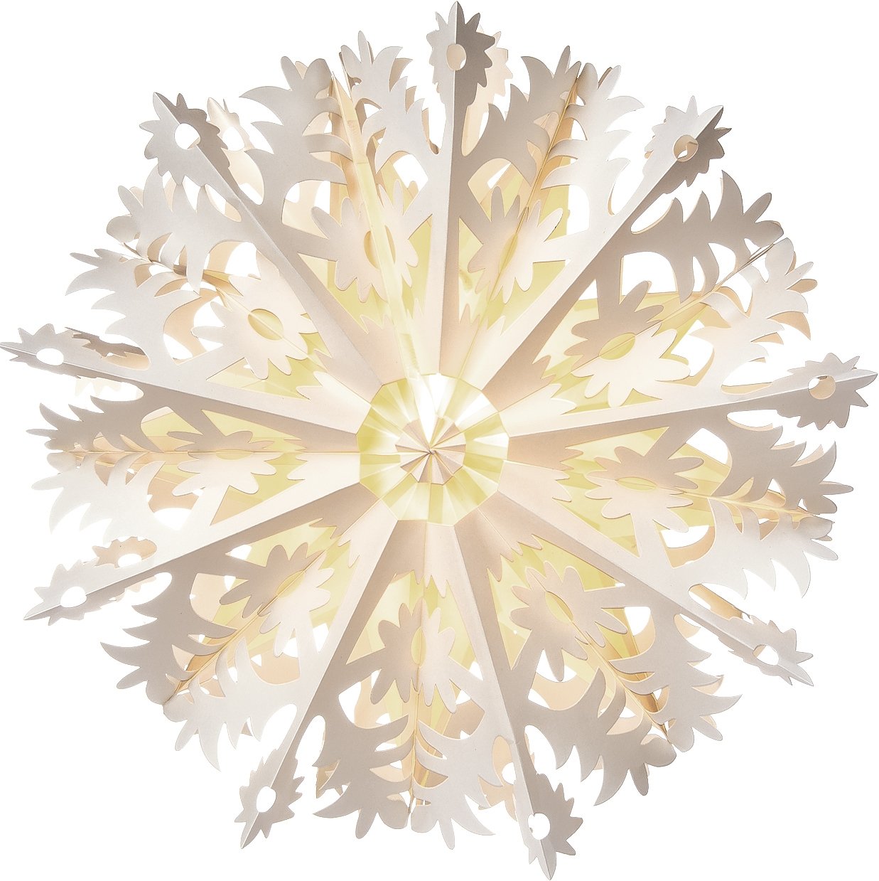 White Merletto Pizzelle Designer Paper Star Lantern - PaperLanternStore.com - Paper Lanterns, Decor, Party Lights & More