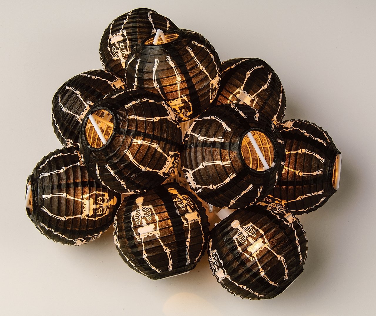 Skeleton Paper Lantern String Lights - PaperLanternStore.com - Paper Lanterns, Decor, Party Lights & More