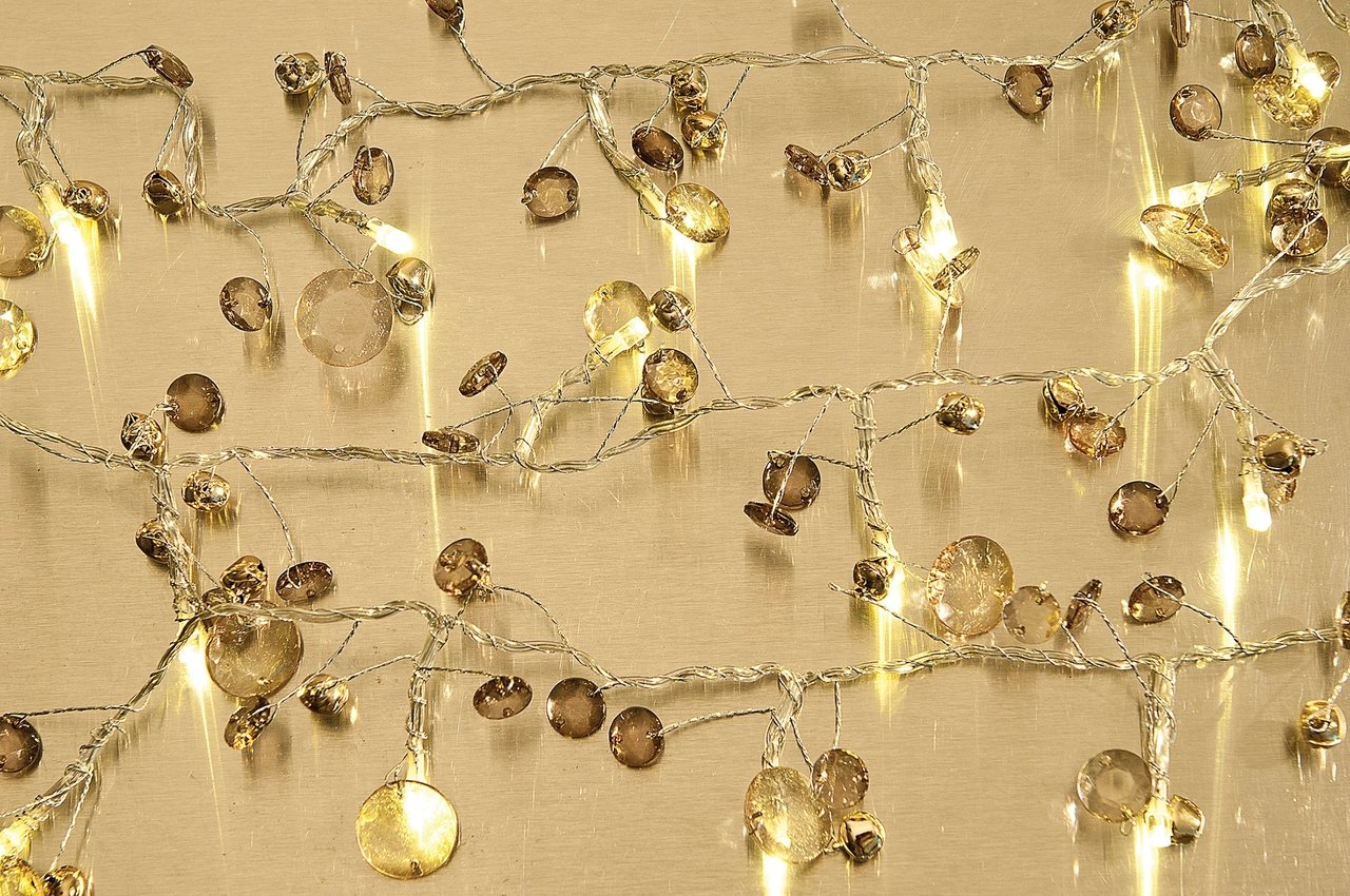 Mini Bells Lighted Garland (battery operated LEDs) - PaperLanternStore.com - Paper Lanterns, Decor, Party Lights & More