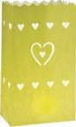 Chartreuse Green Hearts Paper Bag Luminaries (4-pack) - PaperLanternStore.com - Paper Lanterns, Decor, Party Lights & More