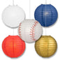 Minnesota Pro Baseball 14-inch Paper Lanterns 5pc Combo Party Pack - Navy, Scarlet Red, Gold & White - PaperLanternStore.com - Paper Lanterns, Decor, Party Lights & More
