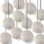 BULK PACK (12) 14" Irregular Ribbed Beige / Ivory Shimmering Nylon Lantern, Durable, Hanging