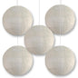 BULK PACK (5) 18" Irregular Ribbed Beige Shimmering Nylon Lantern, Durable, Hanging