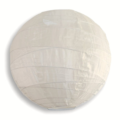 BULK PACK (5) 24" Beige Shimmering Nylon Lantern, Crisscross Ribbing, Durable, Hanging