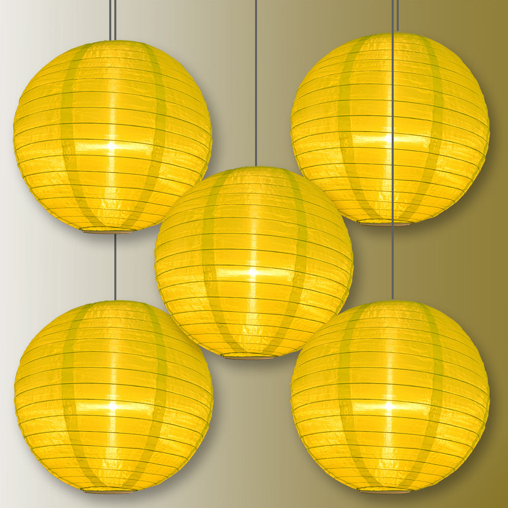 BULK PACK (5) 18" Apple Green Shimmering Nylon Lantern