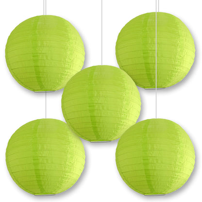BULK PACK (5) 14" Apple Green Shimmering Nylon Lantern