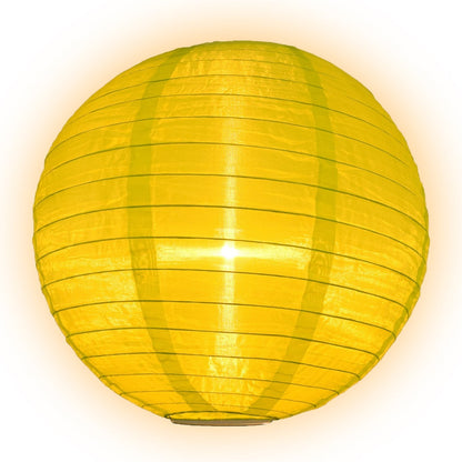 Lit Apple Green Shimmering Nylon Lantern, Even Ribbing, Durable, Hanging