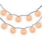 4" Beige Round Shimmering Nylon Lantern Party String Lights (8FT, Expandable)