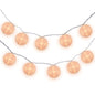 BLOWOUT 4" Beige Round Shimmering Nylon Lantern Party String Lights (8FT, Expandable)