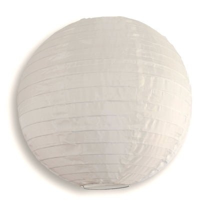 BULK PACK (5) 24" Beige Shimmering Nylon Lantern, Even Ribbing, Durable, Hanging