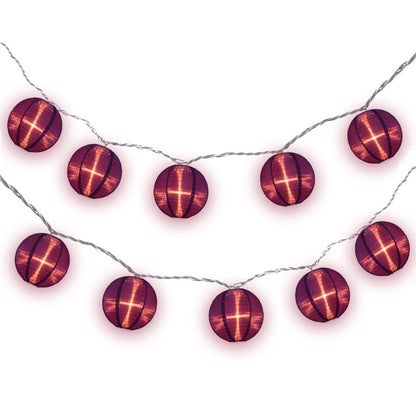 BLOWOUT 4" Royal Purple Round Shimmering Nylon Lantern Party String Lights (8FT, Expandable)