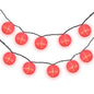 4" Hot Pink Round Shimmering Nylon Lantern Party String Lights (8FT, Expandable)