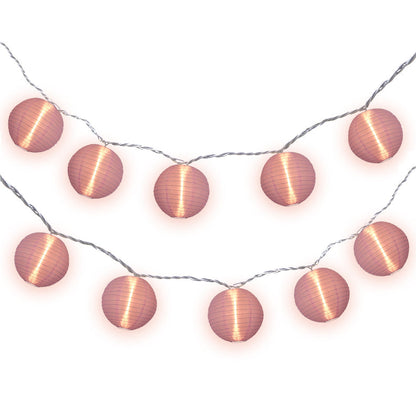 BLOWOUT 4" Light Purple Round Shimmering Nylon Lantern Party String Lights (8FT, Expandable)