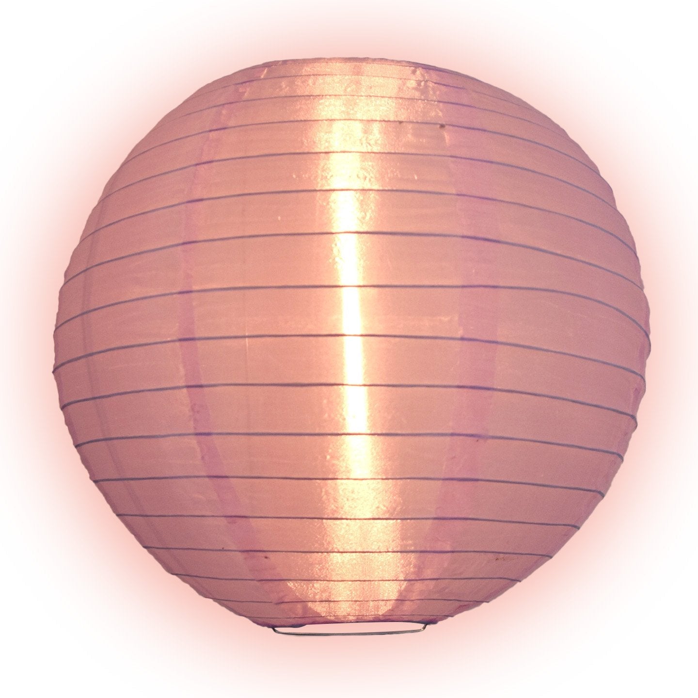 Lit Light Purple Shimmering Nylon Lantern, Even Ribbing, Durable, Hanging