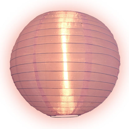 Lit Light Purple Shimmering Nylon Lantern, Even Ribbing, Durable, Hanging