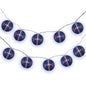 BLOWOUT 4" Navy Blue Round Shimmering Nylon Lantern Party String Lights (8FT, Expandable)