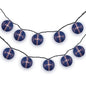 4" Navy Blue Round Shimmering Nylon Lantern Party String Lights (8FT, Expandable)