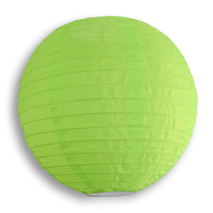 BLOWOUT 4" Neon Green Round Shimmering Nylon Lantern Party String Lights (8FT, Expandable)