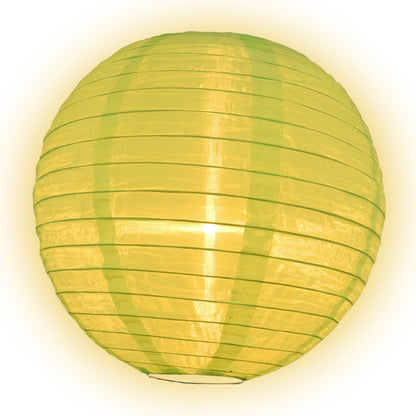 36" Neon Green Jumbo Shimmering Nylon Lantern, Even Ribbing, Durable, Dry Outdoor Hanging Decoration - PaperLanternStore.com - Paper Lanterns, Decor, Party Lights & More