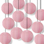 BULK PACK (12) 18" Pink Shimmering Nylon Lantern, Even Ribbing, Durable, Hanging